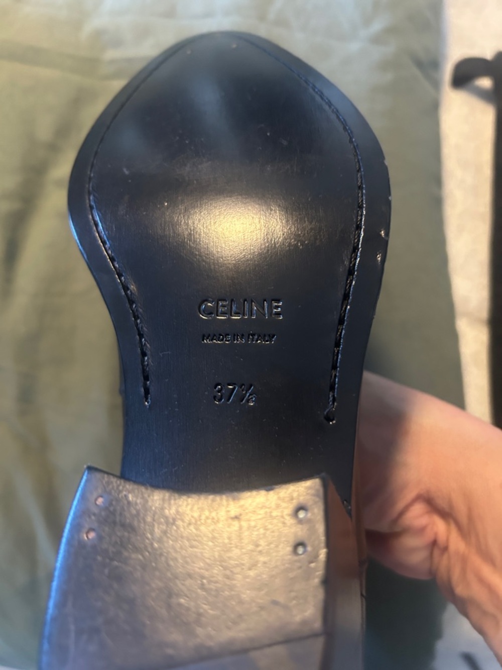 Celine Black Leather Pointed Chelsea Ankle Boots - Picture 5 of 7